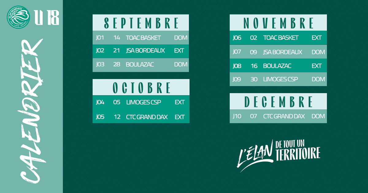 CALENDRIER U18 FB 